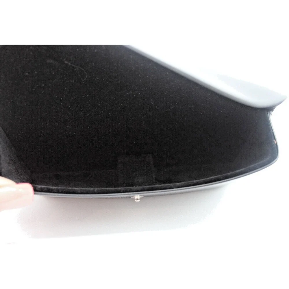 Designer CARFIA Black Leather Sunglasses Eyeglasses Case, Snap Closure
